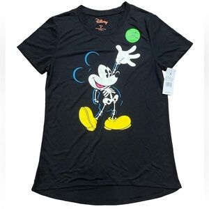 🎃 Disney Women’s Tee | Skeleton Design | Glow in the Dark | Small | Halloween